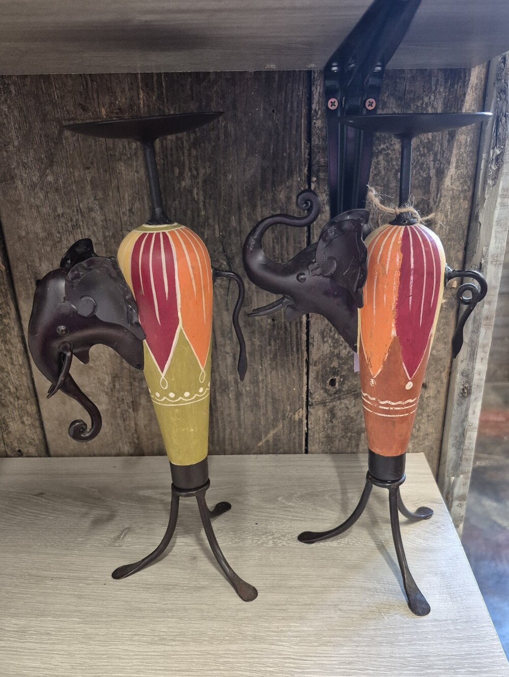 Vtg Pier 1 imports elephant candle holders set of 2